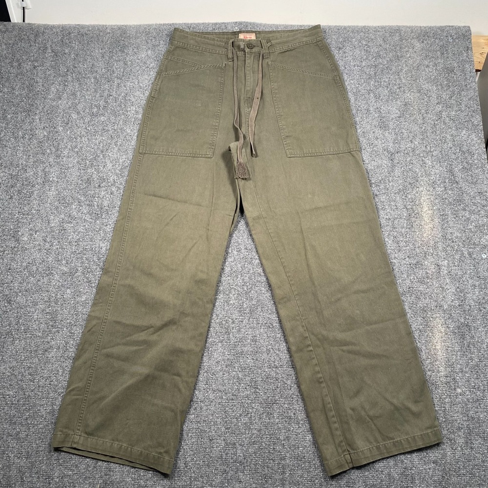 Kiki-mo Womens Olive Green‎ Cotton Work Pants Size 7/8 Vintage Utility